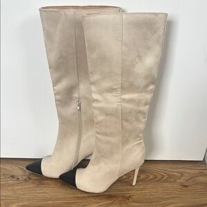 NWT Cream and Black Women's Boots